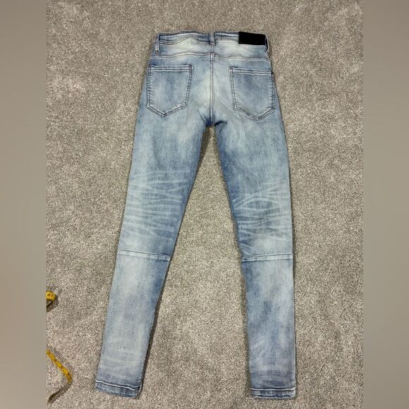 Hyper Denim Skinny Jeans – Light Wash, Drawstring Waist, Ankle Zips – 30 - Picture 2 of 6